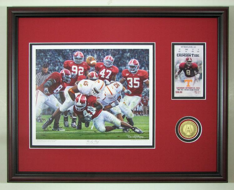 Framed Alabama Prints And Custom License Plates Alabama Football
