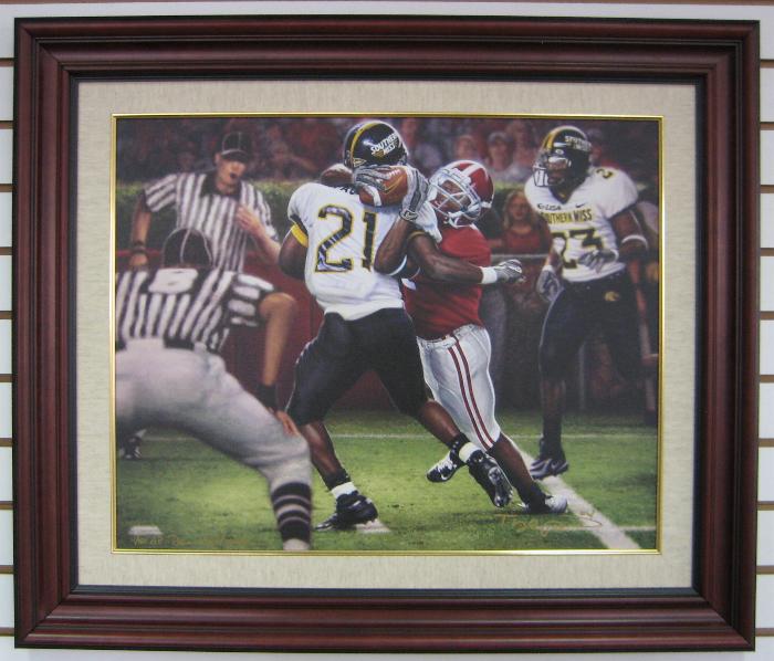 Framed Daniel Moore Alabama Football Prints The Catch Canvas